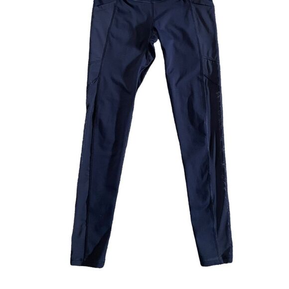 VICTORIA SPORT Navy Blue Leggings with mesh panels Size Small - Picture 3 of 5